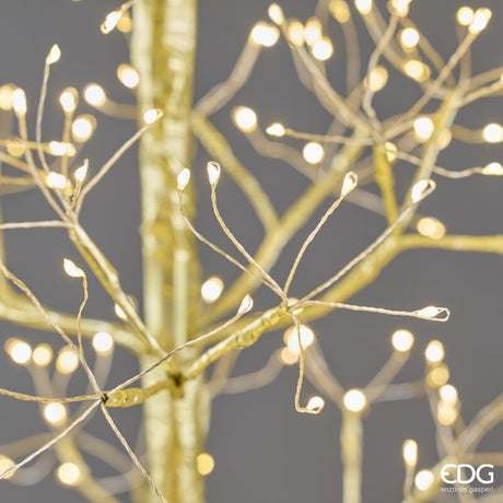 EDG Enzo De Gasperi Albero di Natale Faggio Slim 708 LED H150 cm Oro IP44 – Albero Natalizio Luminoso