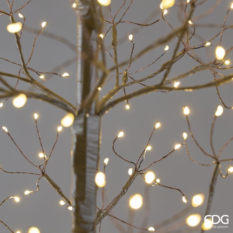 EDG Enzo De Gasperi Albero di Natale Faggio Slim 708 LED H150 cm Nero IP44 – Albero Natalizio Luminoso