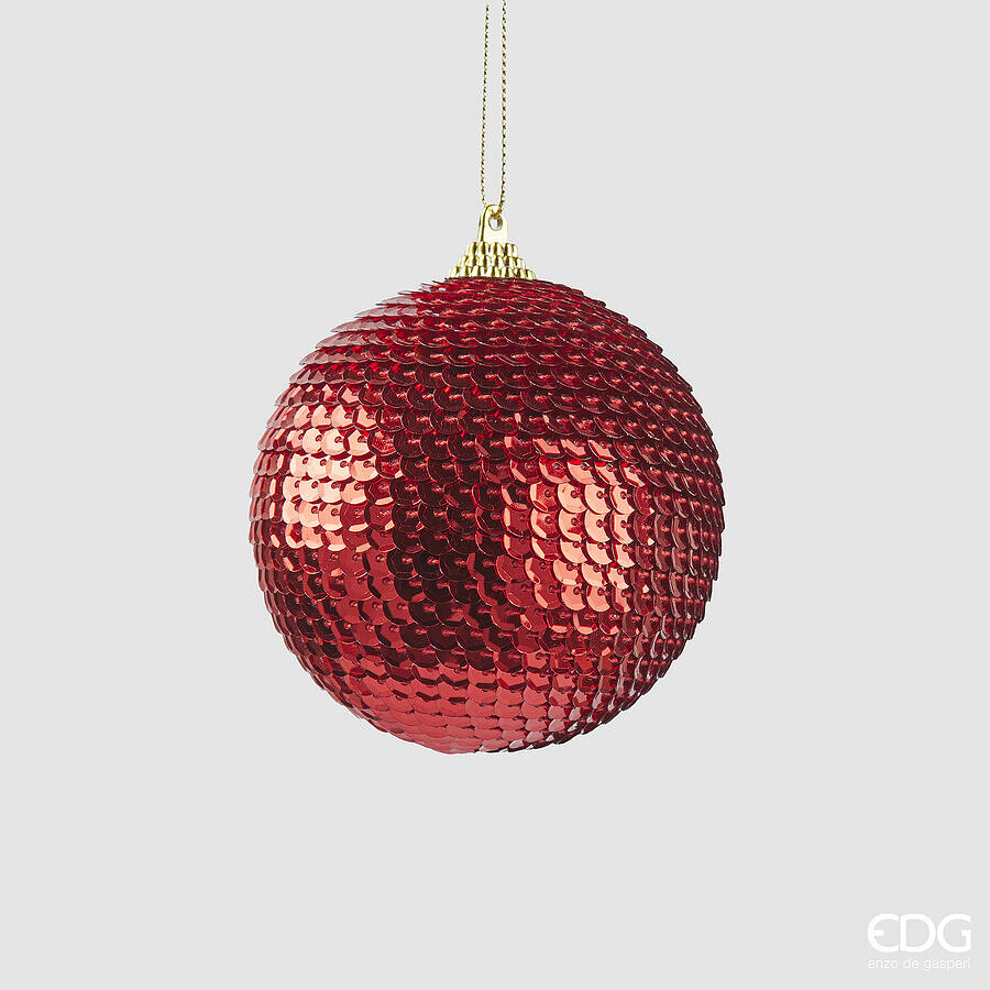EDG Enzo De Gasperi Adorno Navideño Bola Escamas D 8 Cm Rojo