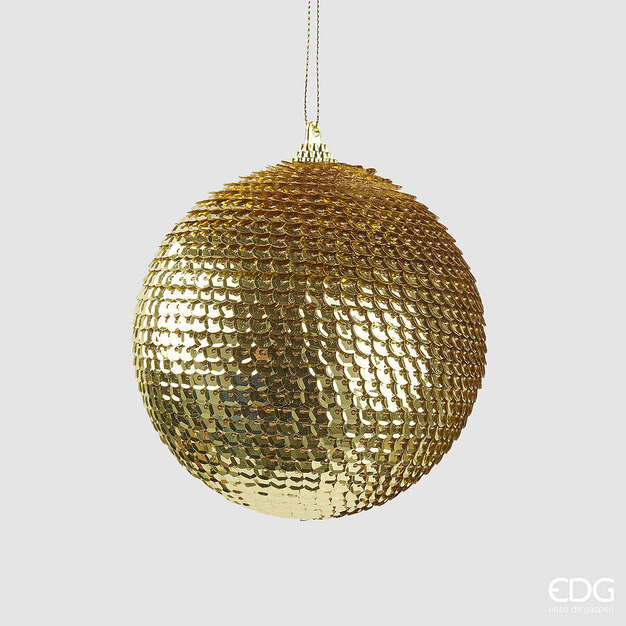 EDG Enzo De Gasperi Adorno Navideño Bola Escamas D10 Cm Oro