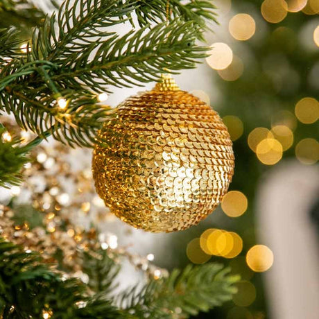 EDG Enzo De Gasperi Adorno Navideño Bola Escamas D10 Cm Oro