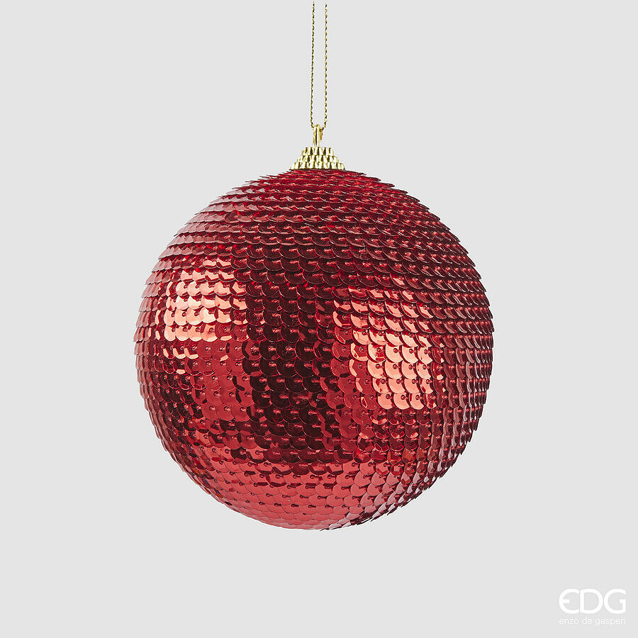 EDG Enzo De Gasperi Adorno Navideño Bola Escamas D10 Cm Red