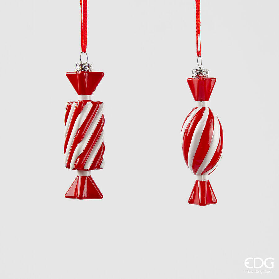EDG Enzo De Gasperi Adorno Navidad Candy H 10,5 Cm L  3 Cm L 3 Cm Blanco Rojo 1 Ud