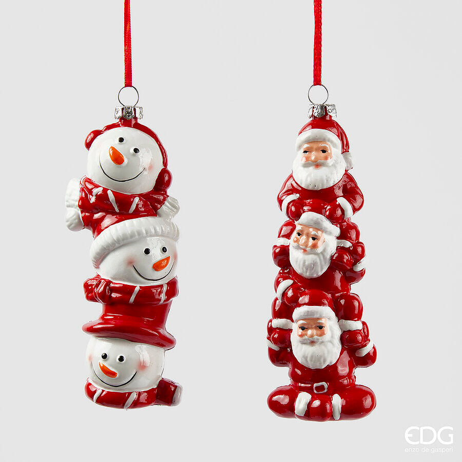 EDG Enzo De Gasperi Adorno Navidad Papá Muñeco de Nieve Alto 14,5 Cm Ancho 6 Cm Profundidad 4 Cm Blanco Rojo 1 Uds