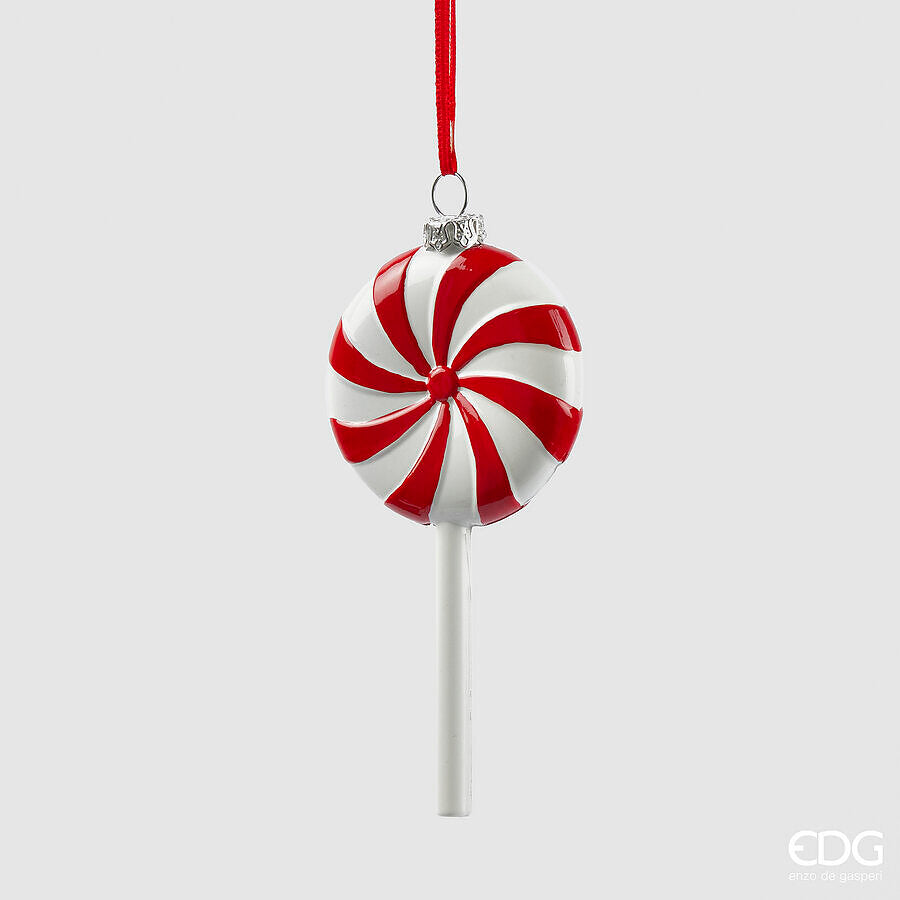 EDG Enzo De Gasperi Adorno Navideño Candy H 13 Cm L 6 Cm Blanco Rojo