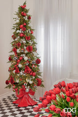 Base para Árbol de Navidad EDG Enzo De Gasperi Pino Copos H 57 Cm L 50 Cm L 50 Cm Rojo