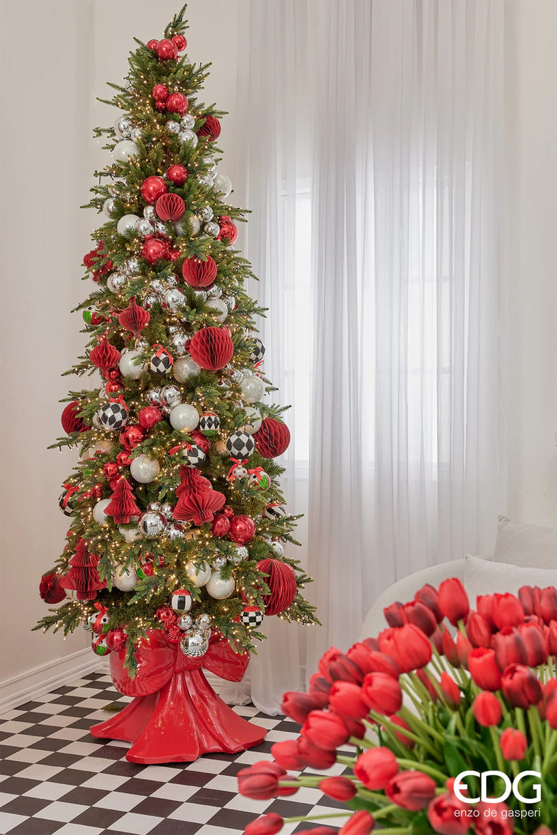 Base para Árbol de Navidad EDG Enzo De Gasperi Pino Copos H 57 Cm L 50 Cm L 50 Cm Rojo