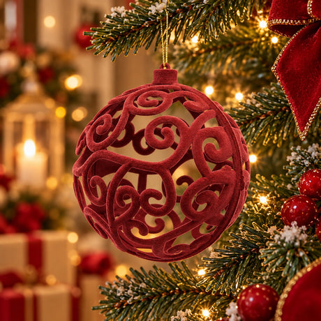 EDG Enzo De Gasperi Bola de Navidad Antique Pink en Terciopelo Ø15 cm – Decoración Navideña