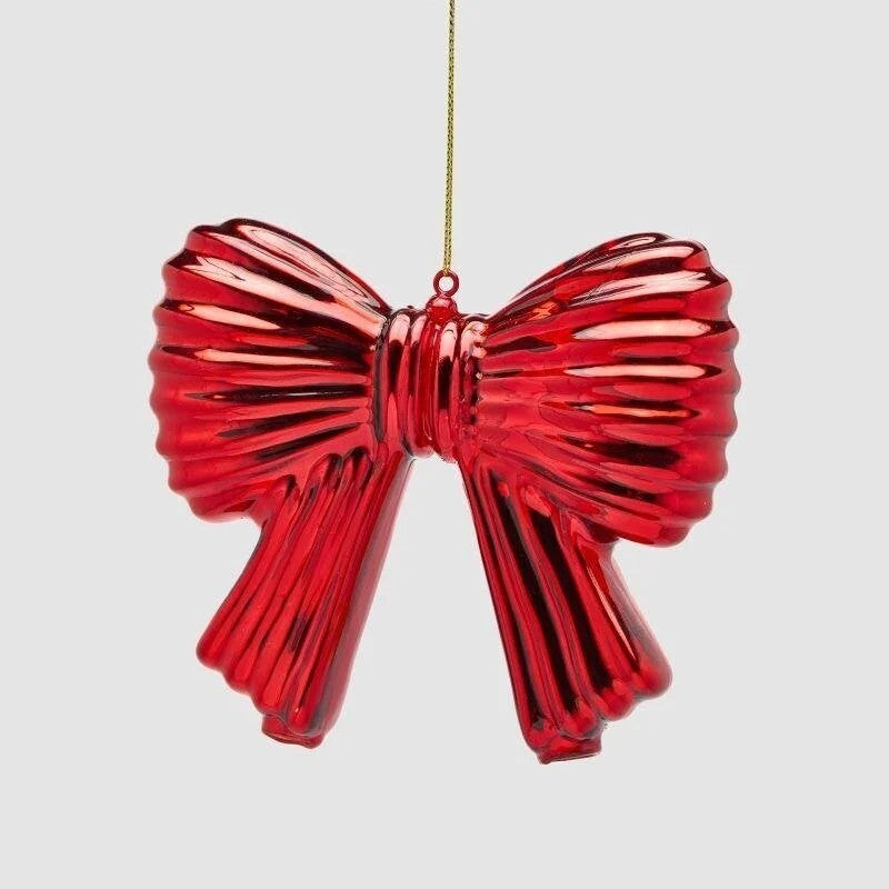 EDG Enzo De Gasperi Lazo Navideño Rojo H11xL13 cm – Adorno para Árbol de Navidad