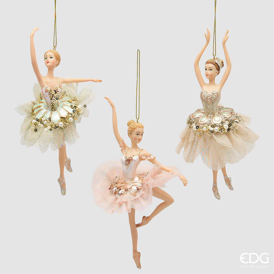 EDG Enzo De Gasperi Adorno Ballerina Pink Mix H17 cm – 1 Pieza Surtida Decoración de Navidad