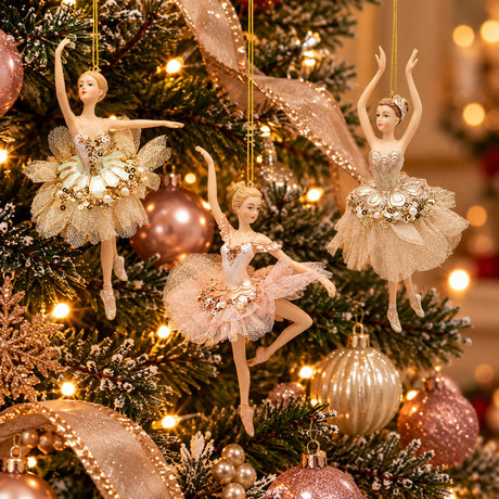 EDG Enzo De Gasperi Adorno Ballerina Pink Mix H17 cm – 1 Pieza Surtida Decoración de Navidad