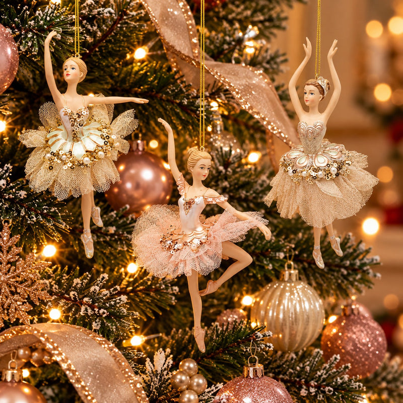 EDG Enzo De Gasperi Adorno Ballerina Pink Mix H17 cm – 1 Pieza Surtida Decoración de Navidad