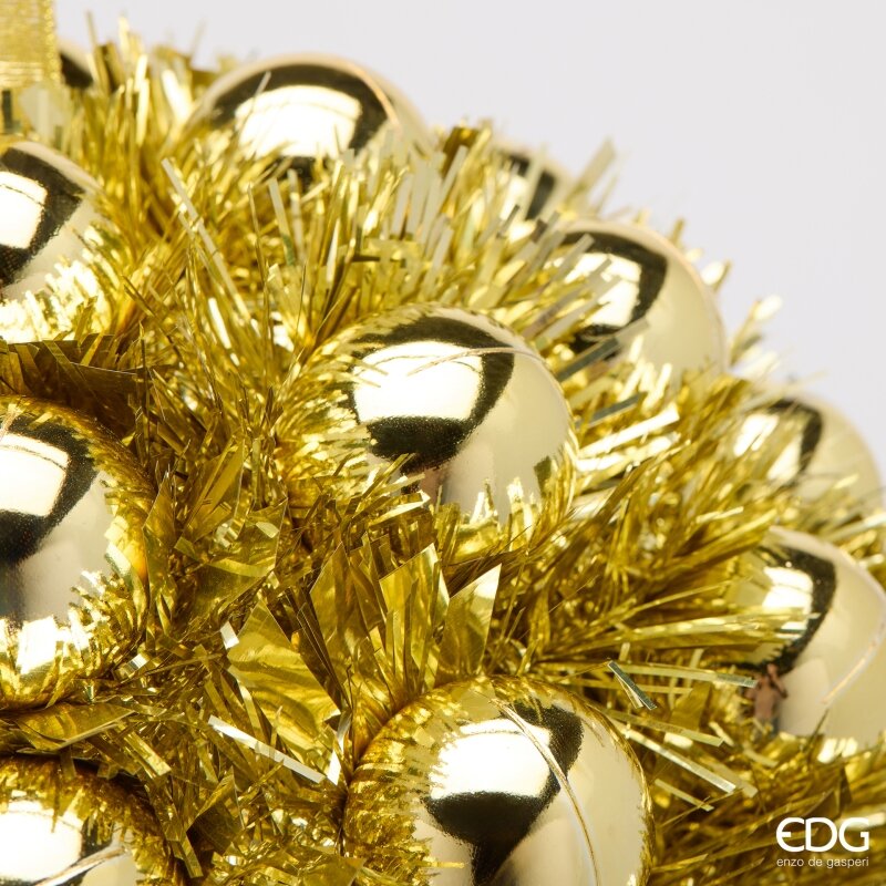 EDG Enzo De Gasperi Adorno Bola con Bolas Gold Ø25 cm – Decoración de Navidad