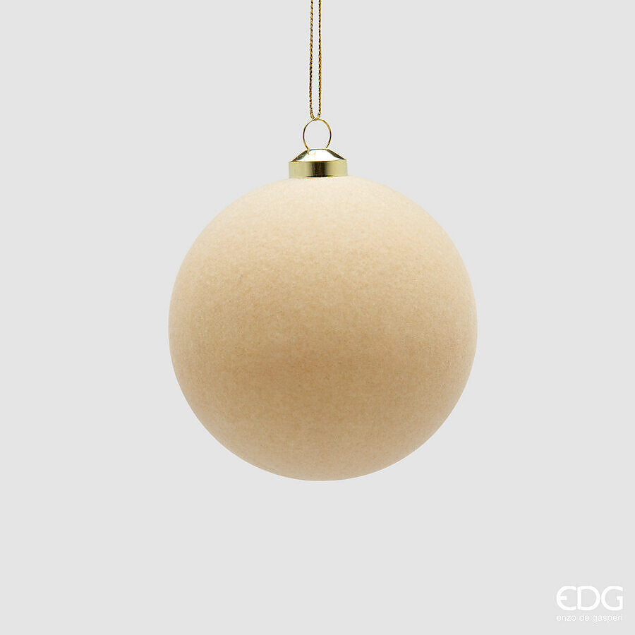 EDG Enzo De Gasperi Bolas de Navidad Terciopelo Cream Ø8 cm – Set 8 Uds