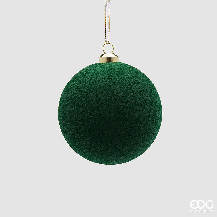 EDG Enzo De Gasperi Bolas de Navidad en Terciopelo Dark Green Ø8 cm – Set 8 Uds