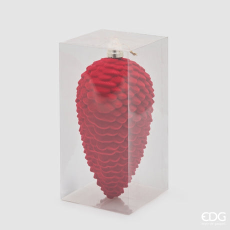 EDG Enzo De Gasperi Piña en Terciopelo Rojo H25 cm – Adorno de Navidad