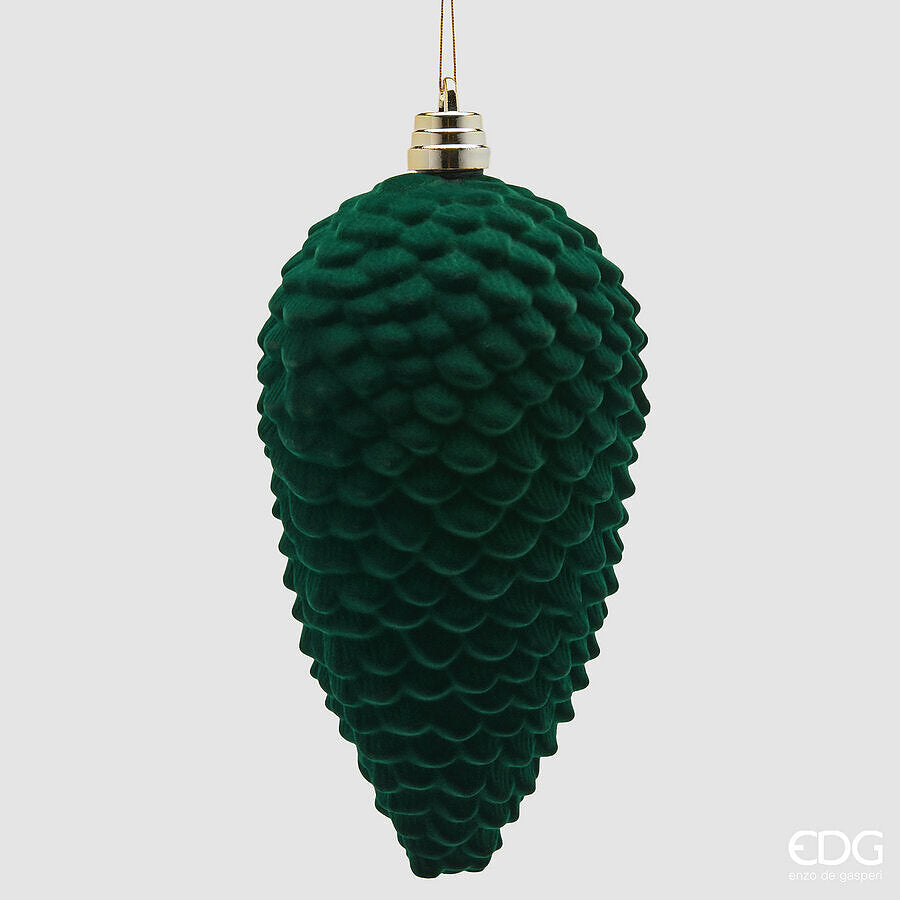 EDG Enzo De Gasperi Piña en Terciopelo Dark Green H25 cm – Adorno de Navidad