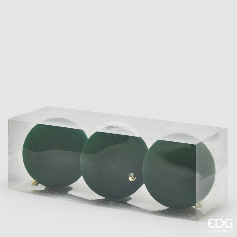 EDG Enzo De Gasperi Bolas de Navidad en Terciopelo Dark Green Ø20 cm – Adorno Navideño
