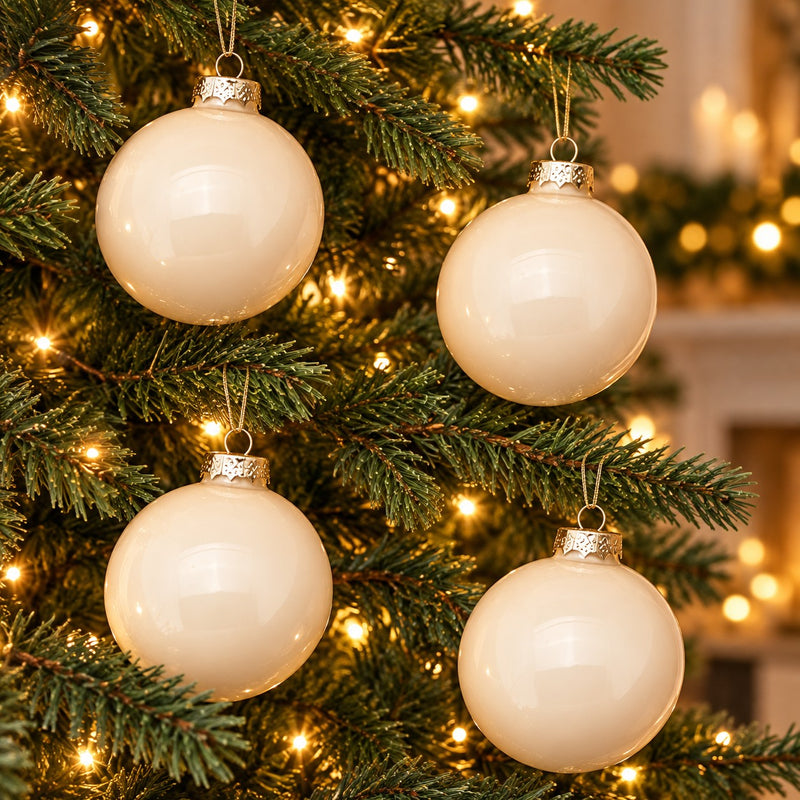 EDG Enzo De Gasperi Palline di Natale in Vetro Champagne 10 cm, Set 4 pz