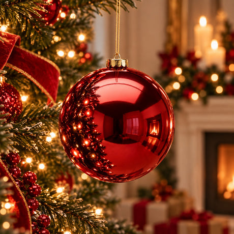 EDG Enzo De Gasperi Bola de Navidad Brillo Borgoña Ø15 cm – Adorno Navideño