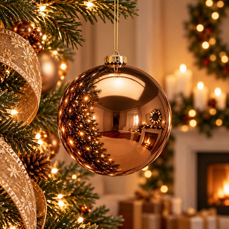 Bola de Navidad EDG Enzo De Gasperi Brillo Marrón Ø15 cm – Adorno Navideño