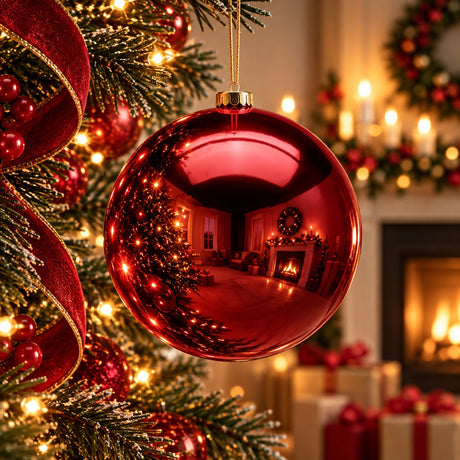 Bola de Navidad EDG Enzo De Gasperi Brillante Burgundy Ø25 cm – Adorno Navideño