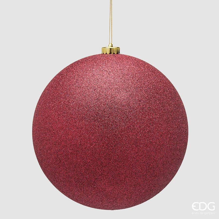 EDG Enzo De Gasperi Bola de Navidad Glitter Burgundy Ø20 cm – Adorno Navideño