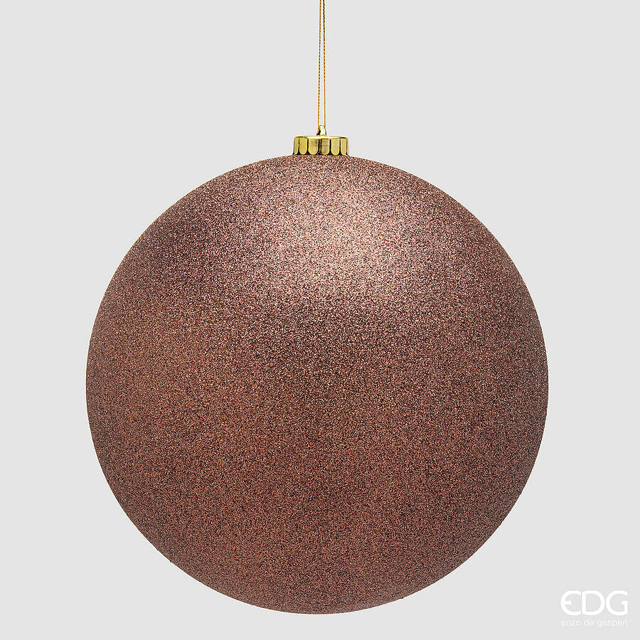 EDG Enzo De Gasperi Bola de Navidad Glitter Marrón Ø20 cm – Adorno Navideño