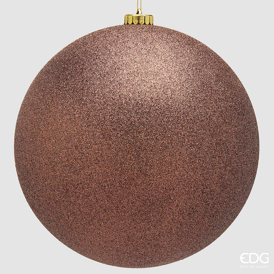 EDG Enzo De Gasperi Bola de Navidad Purpurina Marrón Ø25 cm – Adorno Navideño