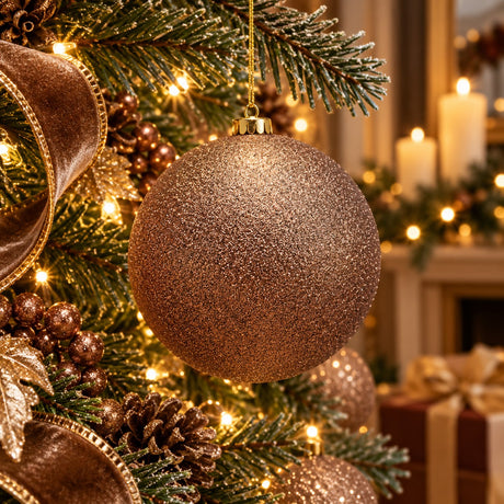 EDG Enzo De Gasperi Bola de Navidad Brillo Marrón Ø15 cm – Adorno Navideño