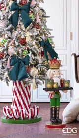 EDG Enzo De Gasperi Albero di Natale Pino Merano Innevato H210 D132 (1268TIPS) White Green