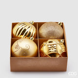 EDG Enzo De Gasperi Bola de Navidad Poly Mix D 10 Cm Cf 4 Pz Gold Claro