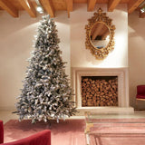 EDG Enzo De Gasperi Albero di Natale Pino Merano Innevato H 240 Cm D 148 Cm con 950 Led  Bianco Verde