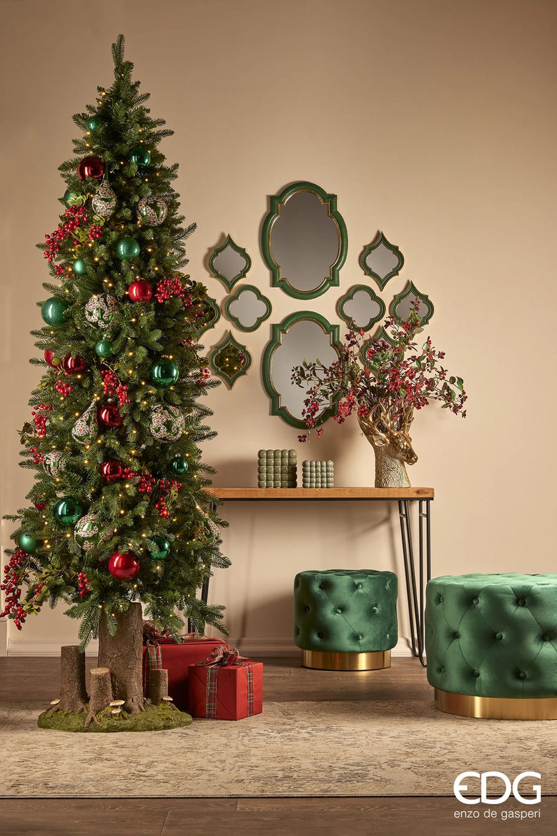 EDG Enzo De Gasperi Árbol de Navidad Pino Slim Verde H 210 Cm D 81 Cm 480 MiniLed