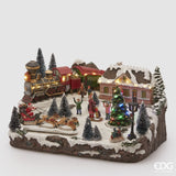EDG Enzo De Gasperi Estación de Tren con Led Navidad H 24 Cm 38 x 27 Cm Multicolor