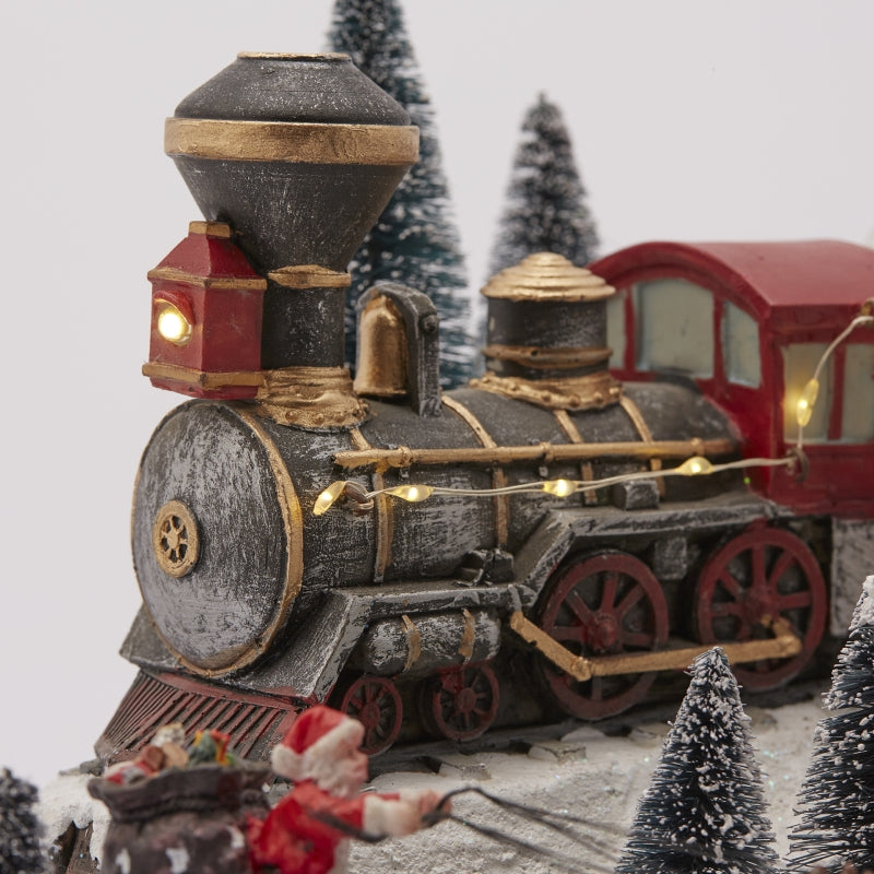 EDG Enzo De Gasperi Estación de Tren con Led Navidad H 24 Cm 38 x 27 Cm Multicolor