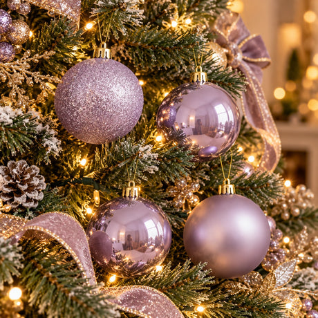 Edg Enzo De Gasperi Bolas de Navidad Lavanda Ø10 cm – Set 4 Uds