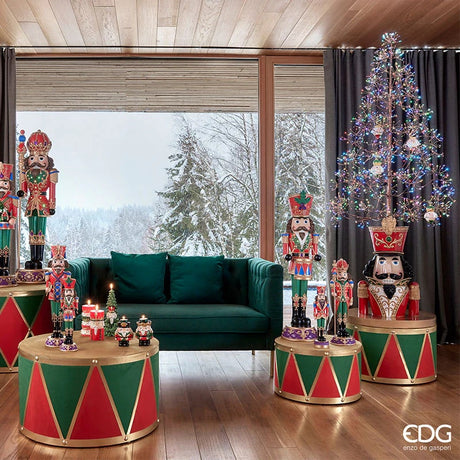 EDG Enzo De Gasperi Base per Albero Natale Soldatino per Pino H 66 Cm D 60 Cm Rosso Oro