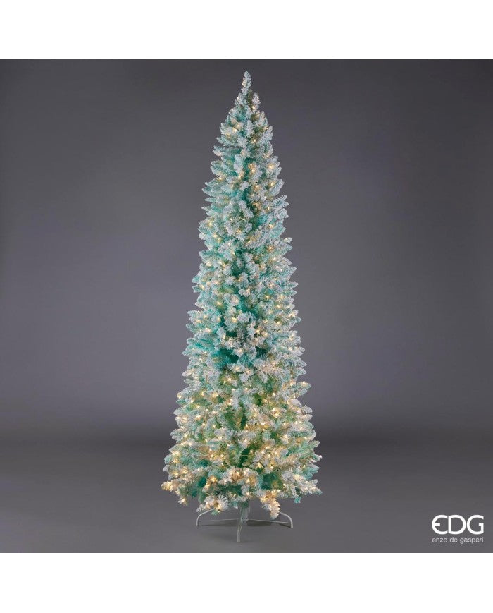 EDG Enzo De Gasperi Árbol de Navidad Pino Candy Nevado con 480 Led H 210 Cm D 78 Cm Tiffany