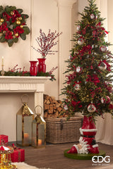 EDG Enzo De Gasperi Palla Natale Vetro Babbo Neck D 12 Cm Verde Rosso