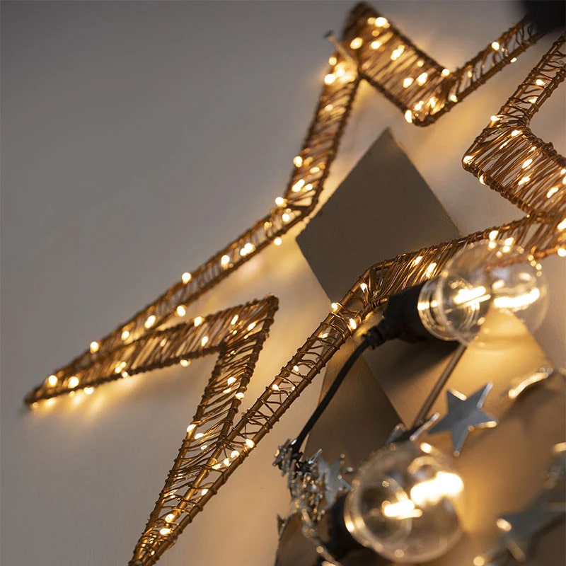 EDG Enzo De Gasperi Estrella Navidad Microled Flat D 60 Cm 250 Led Intermitente Marfil