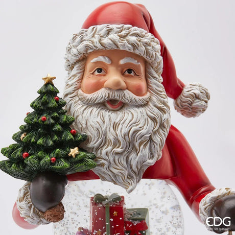 EDG Enzo De Gasperi Esfera de agua Papá Noel Linterna con LED H 50 cm D 13 cm Verde Rojo