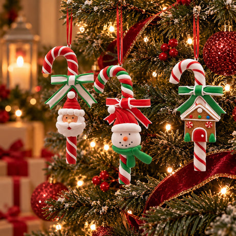 EDG Enzo De Gasperi Decoración Navidad Bastón de Azúcar Surt. 1 Ud Verde y Rojo H14 cm – Adorno Navideño