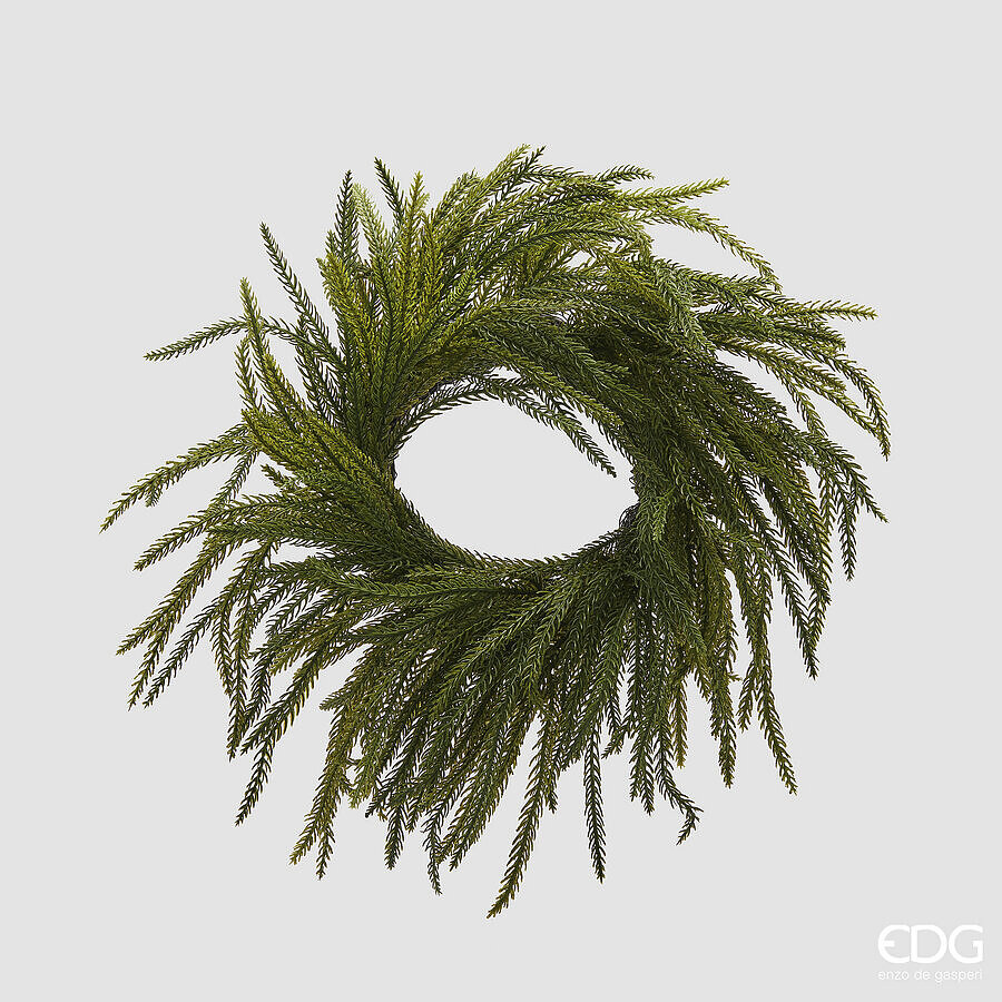 EDG Enzo De Gasperi Corona Navideña en Cryptomeria Verde Ø35 cm – Guirnalda Decorativa para Puertas, Paredes y Adornos Navideños