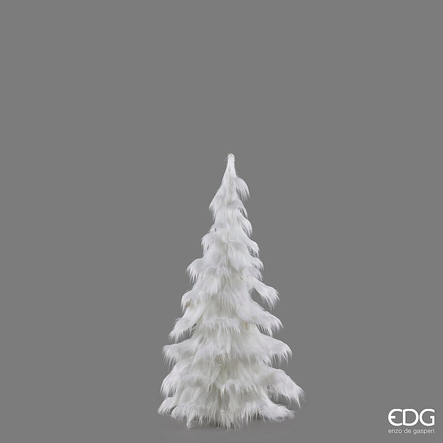 EDG Enzo De Gasperi Pino Furry Blanco H150 Ø90 cm – Árbol de Navidad Blanco