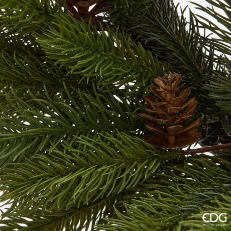 EDG Enzo De Gasperi Corona Verde di Pino con Piñas Ø48 cm – Decoración Navideña