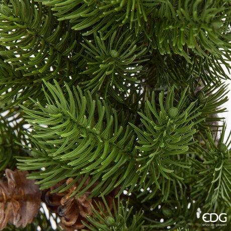 EDG Enzo De Gasperi Corona di Pino con Pigne Green Ø60 cm – Decorazione Artificiale di Natale