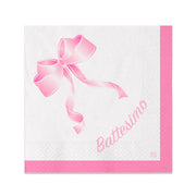Big Party Servilletas Papel Bautizo 25 x 25 Cm Paq 20 Uds Rosa