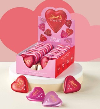 Lindt Corazones Chocolate con Leche con Mensajes 24 Gr 1 Ud