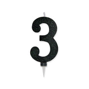 Vela de Número 3 Big Party Max Cera Sweety Negro Glitter